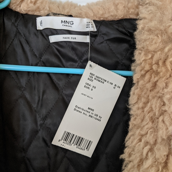 MANGO Bolita Faux Shearling Jacket XS NWT - Picture 5 of 7